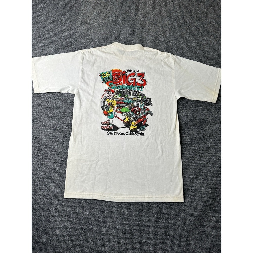 Mens 1998 Big 3 Swapmeet San Diego Graphic T Shirt USA, Size L